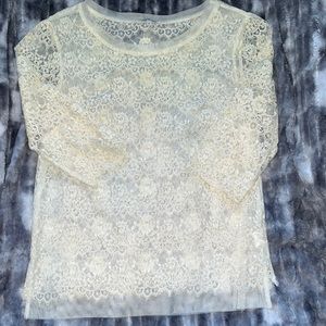 Charlotte Russe 3/4 Sleeve Lace Top